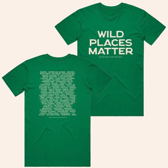 Green 'Wild Places Matter' T-Shirt from Bitter Southerner - Picture 1 of 5